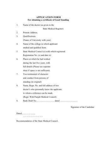 Application form for Good Standing Certificate.pdf - Punjab Medical ...