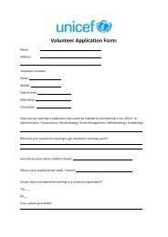 Volunteer Application Form: - UNICEF Ireland