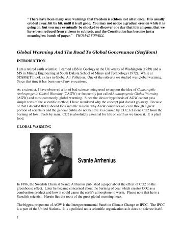 Svante Arrhenius - Citizens' Alliance for Property Rights