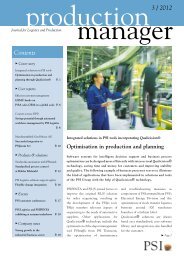 production manager 3/2012 - PSI Metals GmbH