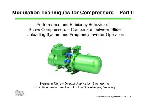 Modulation Techniques for Compressors â Part II