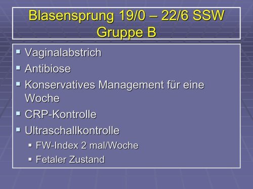 Der frÃ¼he vorzeitige Blasensprung F. Kainer