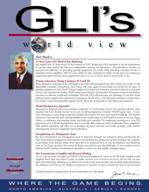 8.04 GLI News Page 1 - Gaming Laboratories International