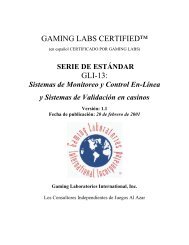 gaming labs certifiedâ¢ gli-13 - Gaming Laboratories International