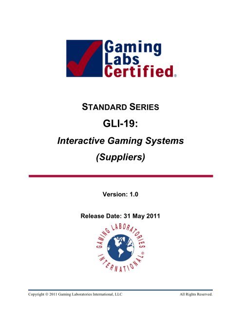 GLI-19: - Gaming Laboratories International