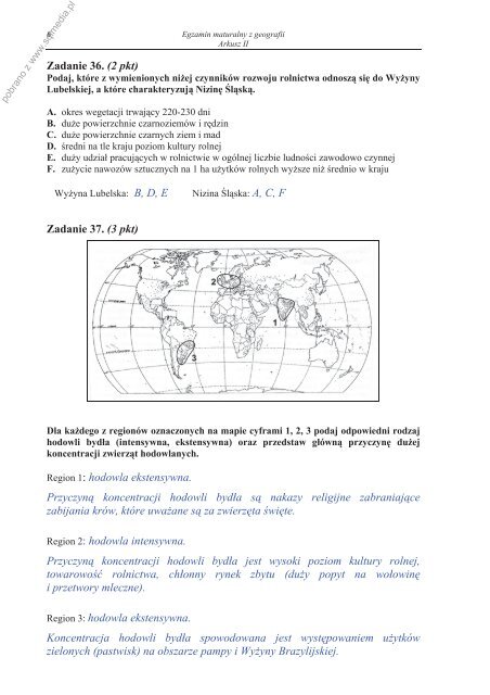 EGZAMIN MATURALNY Z GEOGRAFII - Sqlmedia.pl