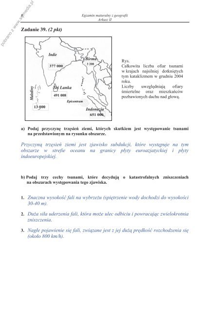 EGZAMIN MATURALNY Z GEOGRAFII - Sqlmedia.pl