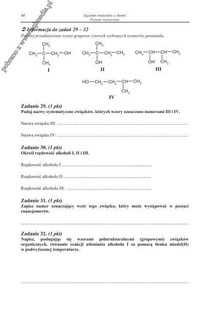 egzamin maturalny z chemii poziom rozszerzony - Sqlmedia.pl
