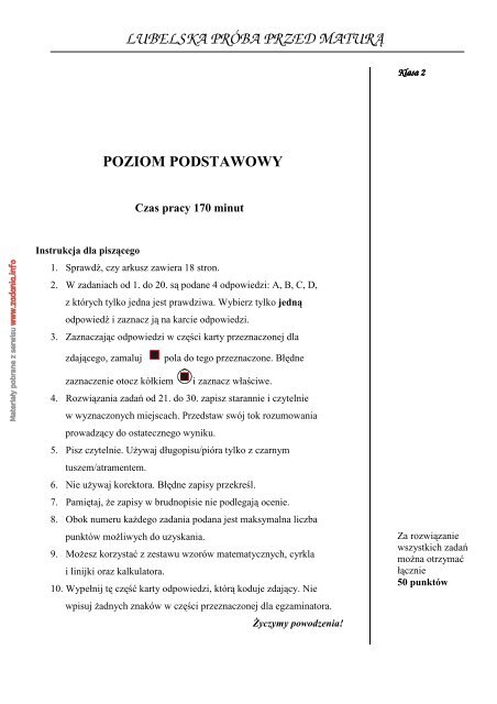 Przed Próbną Maturą Sprawdzian 2 2019 Studylib www.yumpu.com