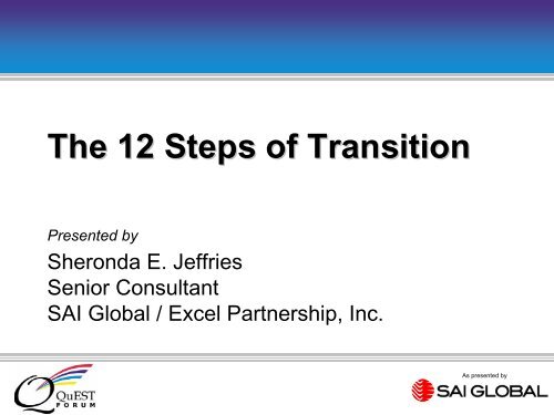 10 Steps of Transition - TL 9000
