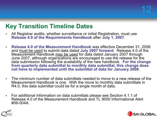 10 Steps of Transition - TL 9000