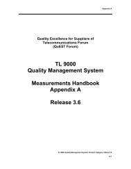 TL 9000 Quality Management System Measurements Handbook ...