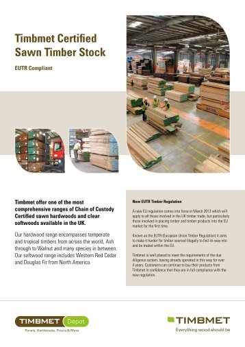 Timbmet Certified Sawn Timber Stock - Timbmet Depot