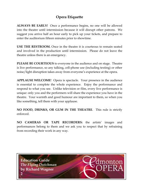 Education Guide The Flying Dutchman by ... - Edmonton Opera