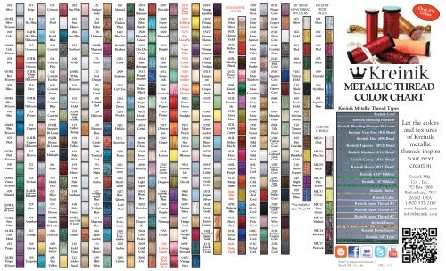 Madeira Metallic Thread Color Chart