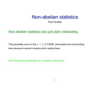 Non-abelian statistics and the S matrix - Paul Fendley