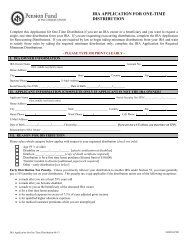 Legacy IRA One-Time Distribution Form - Pension Fund