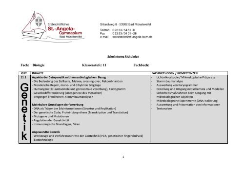 Biologie Klasse 11