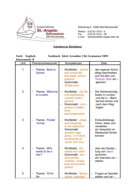 Englisch Klasse 6