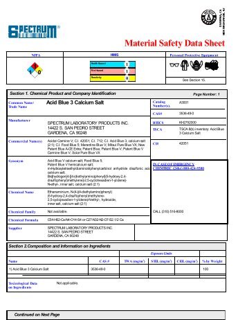 MSDS - Spectrum Chemical