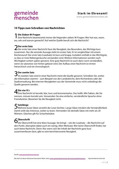 10 Tipps Zum Schreiben Von Nachrichten Gemeindemenschen De