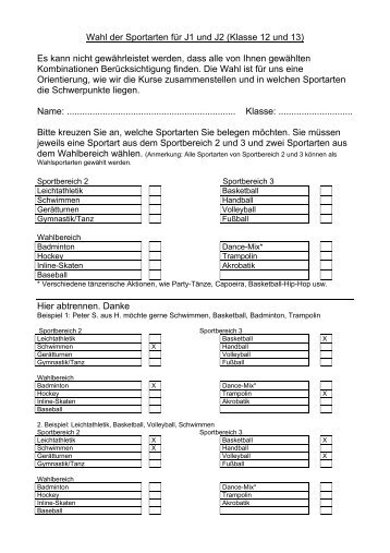 gibtÂ´s das Formular zur Kurswahl - Johanna-Wittum-Schule