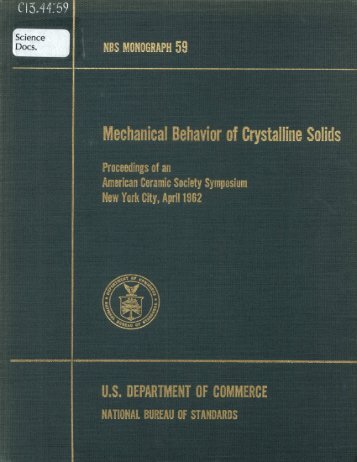 Mechanical Behavior of Crystalline Solids