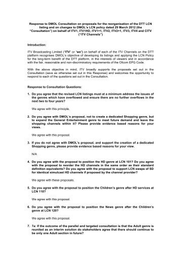 DMOL LCN CONSULTATION RESPONSE 24.05.2012 ... - Digital UK