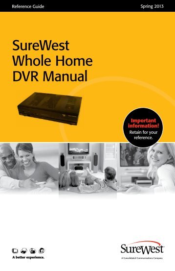 Cisco 8652 and 4652 DVR Set-Top Box User's Manual - SureWest