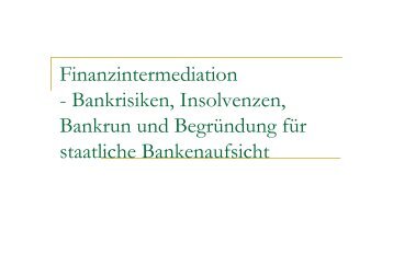 Finanzintermediation - Prof. Dr. Uwe Christians