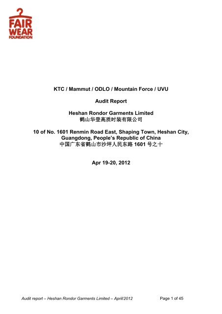 Apr 2012 - FWF Audit Report – Heshan Rondor Garments ... - KTC