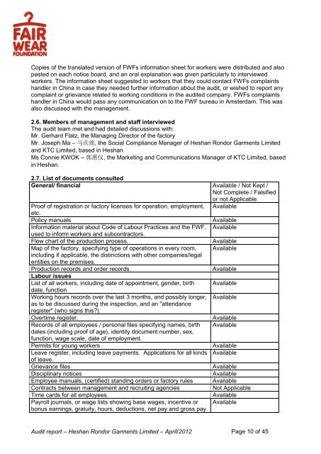 Apr 2012 - FWF Audit Report – Heshan Rondor Garments ... - KTC