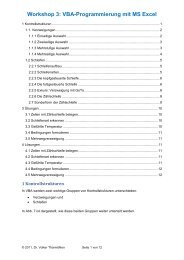 Workshop 3: VBA-Programmierung mit MS Excel - Dr. Volker ...