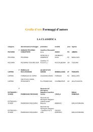 Grolla d'oro Formaggi d'autore LA CLASSIFICA - Vini e Sapori