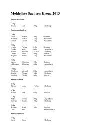Meldeliste Sachsen Kreuz 2013 - Powerlifting Westerzgebirge