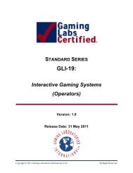 GLI-19: - Gaming Laboratories International