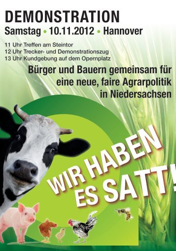 Flyer als PDF-Download - Wir haben es satt!