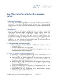 Das Allgemeine Gleichbehandlungsgesetz (AGG) - BDV