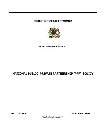 (ppp) policy - Tanzania Investment Centre