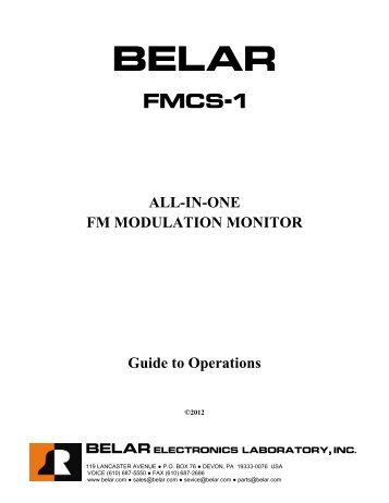 FMCS-1 Monitor - Belar