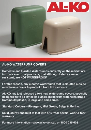 AL-KO WATERPUMP COVERS - AL-KO Australia