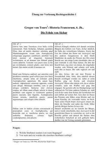 Gregor von Tours : Historia Francorum, 6. Jh., Die Fehde von Sichar