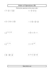 Order of Operations Worksheet -- Fractions Order of Operations ...