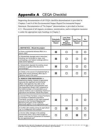 Appendix A CEQA Checklist - Mid County Parkway Project