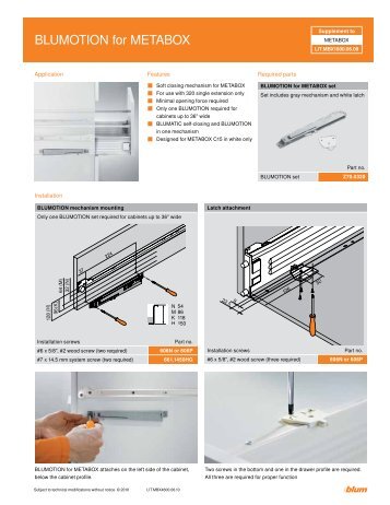 BLUMOTION for METABOX attaches on the left side