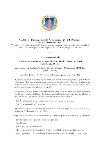 Enunciado - Astronomia - USP