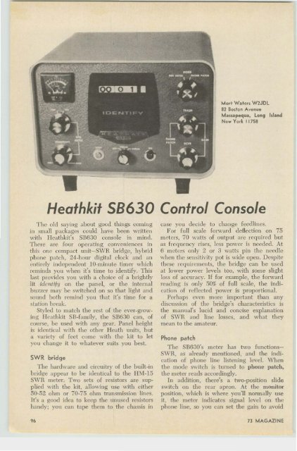 Heathkit SB630 Control Console - Nostalgic Kits Central