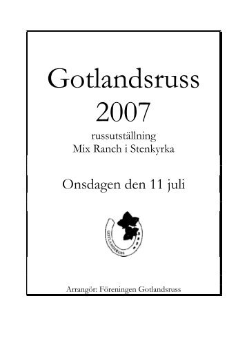 Gotlandsruss 2007 - Svenska RussavelsfÃ¶reningen