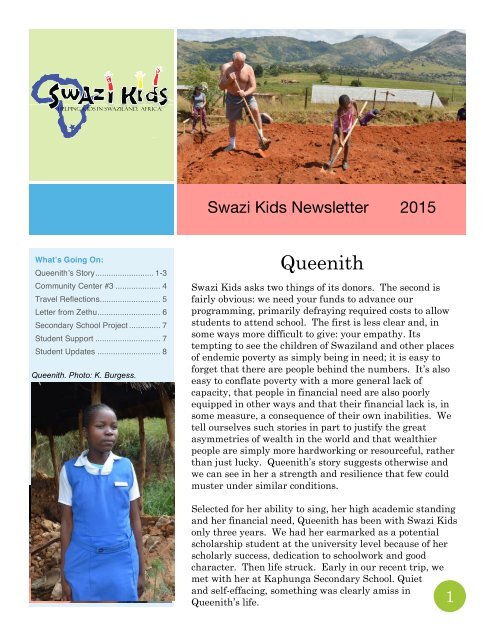 2015 Swazi Kids Newsletter