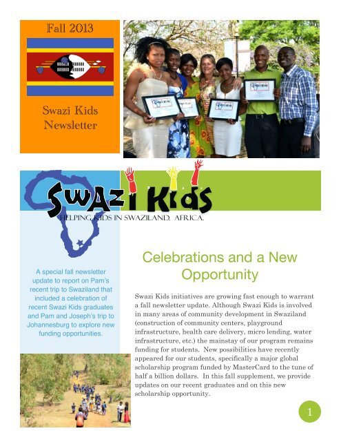 Fall 2013 Swazi Kids Newsletter